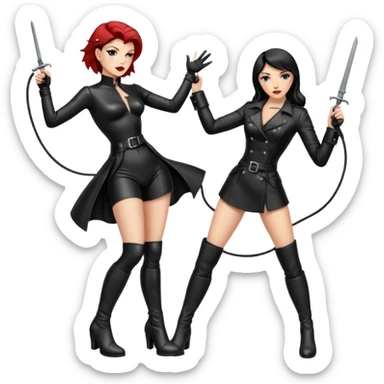 One Dominatrix whipping man  sticker