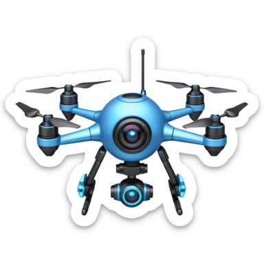 space explorer drone object icon, small futuristic drone with camera lens, glowing blue lights, sci-fi metal body, antenna details, 3D cartoon, mobile game icon style, centered, clean background, soft shadow, no text, no watermark
 
 sticker