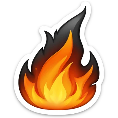 creat a black flame emoji  sticker