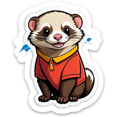 ferret in polo sticker