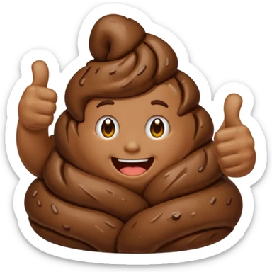 Poop thumbs up sticker