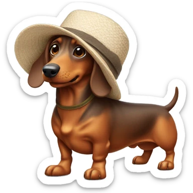 sausage dog wearing a hat  sticker