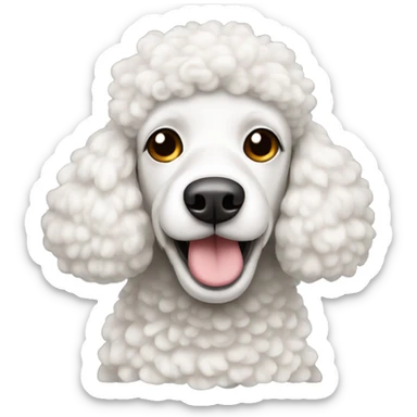 A white poodle in disguise as a sheep sticker