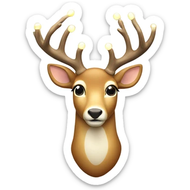 Deer with 8 warm white lights on antlers  sticker