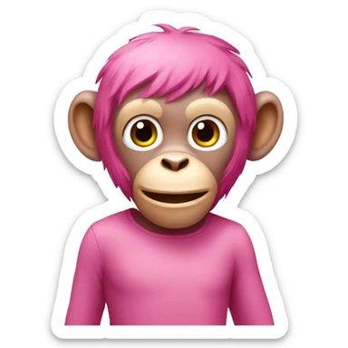 pink monkey sticker
