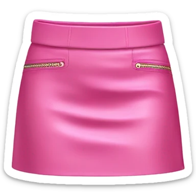 Pink leather mini skirt isolated sticker