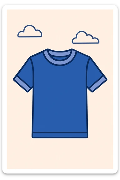 a t-shirt, simple and modern, flat color style sticker