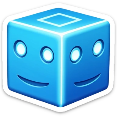 Geometry dash shaped cube sticker