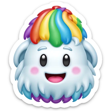 rainbow inflatable bouncy yeti poop head sticker