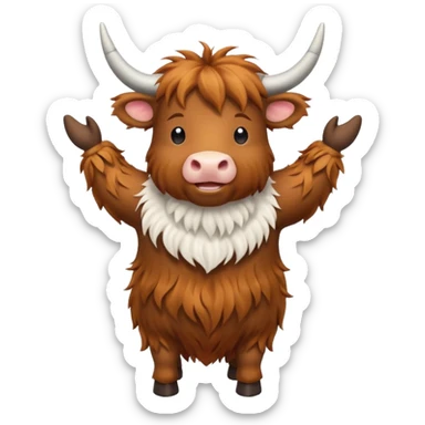 Highland cow dancing sticker