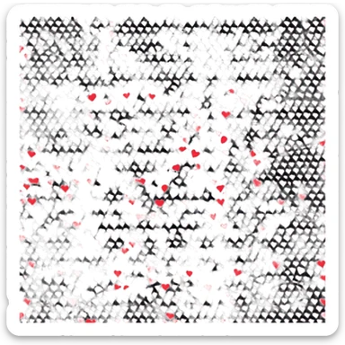 Lot of red and light red small hearts in one big heart sticker