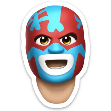 Red and powder blue lucha libre wrestler sticker