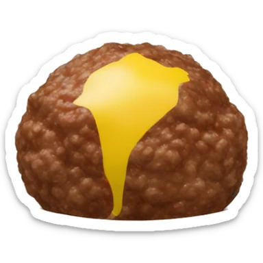 "Create an emoji of a meatball covered by the Swedish flag, clearly showing both the meatball and the blue and yellow flag." sticker