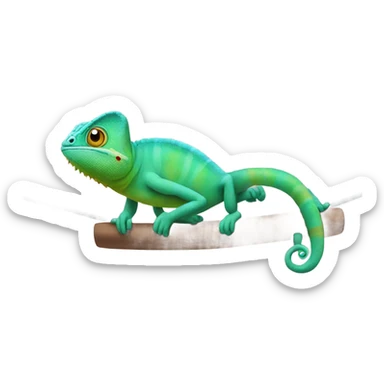 Chameleon on a trampoline sticker