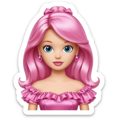 barbie girl dress color sticker