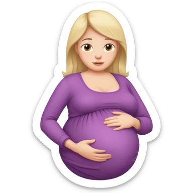 very heavily pregnant overdue lady with large belly  sticker