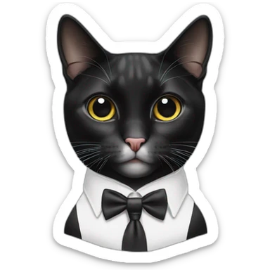 Tuxedo cat in tie sticker