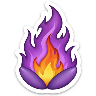 plain purple no orange color fire sticker