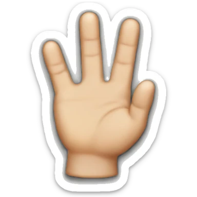 hand doing an L shape with little, ring and mittle fingers down sticker