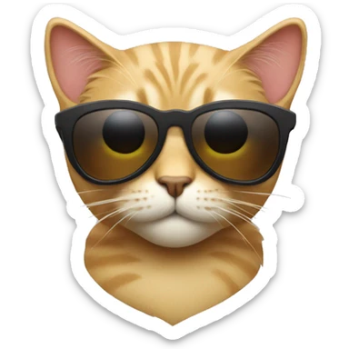 Cat with sunglasses sticker