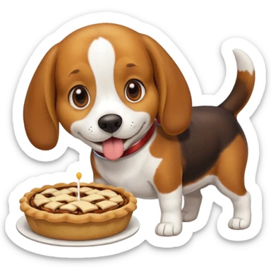 beagle eating a pie sticker