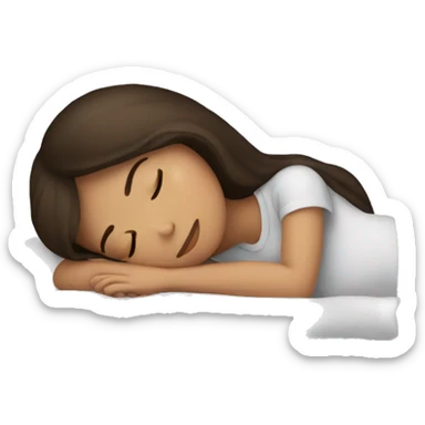 Brunette girl sleeping sticker