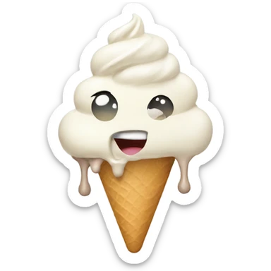 Ice cream eating ice cream sticker