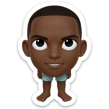 Black American man swim brief with feet  sticker