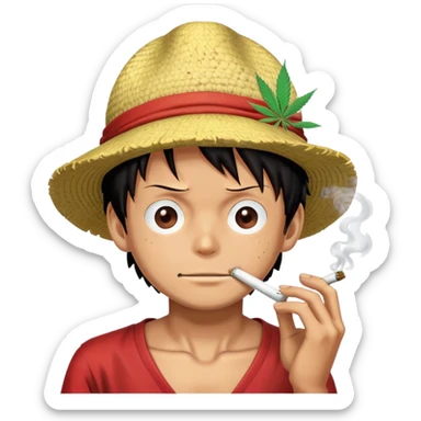 Luffy smoking marijuana sticker