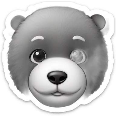 Black and white teddy bear close-up sticker