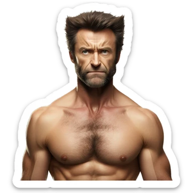wolverine shirtless  sticker