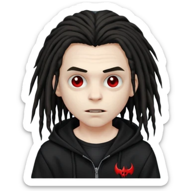 vampire boy with dreads and black hoodie  sticker