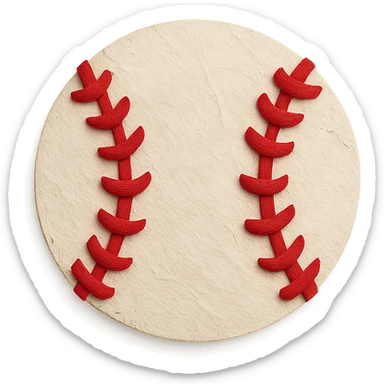 baseball, paper craft style sticker
