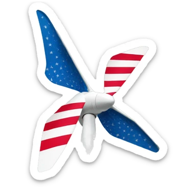 Wind turbine in usa flag colors sticker