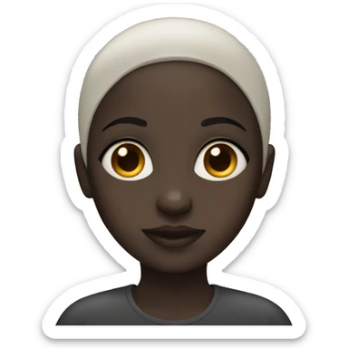 Very dark girl with alopecia sticker