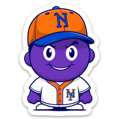  McDonald’s purple grimace dressed in New York Mets gear sticker