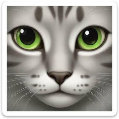 Cat grey eyes Green  sticker