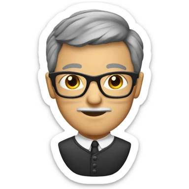 history teacher with glasses, with cut hair
 sticker