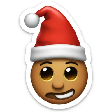 Drunk emoji with a Christmas hat sticker