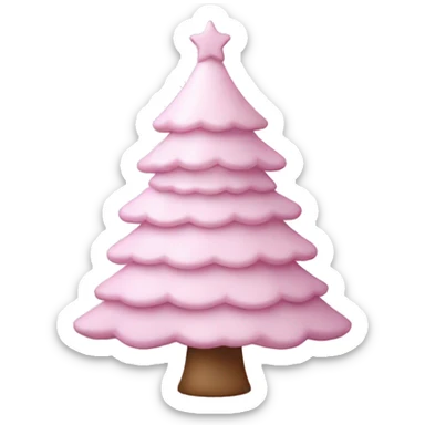 Pastel pink Christmas tree sticker