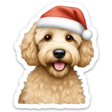 Apricot labradoodle celebrating Christmas  sticker