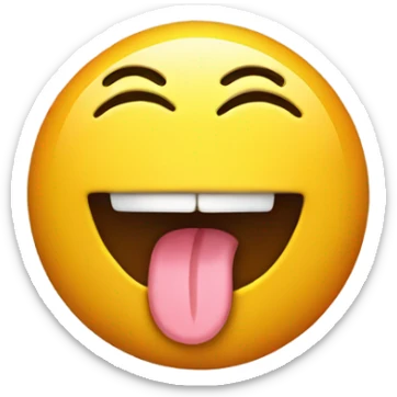 Smiley slide  tongue emoji with peace sign  sticker