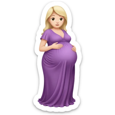 very heavily pregnant overdue woman with very  elarge belly  sticker