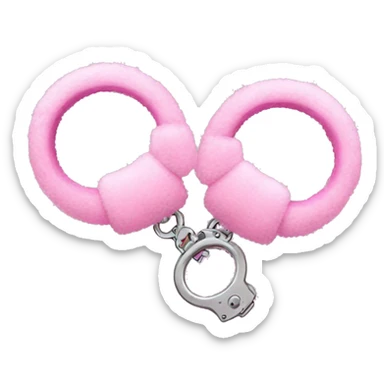 pink fluffy handcuffs sticker