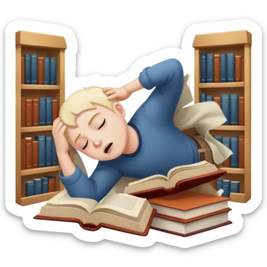 Crashing out at library  sticker