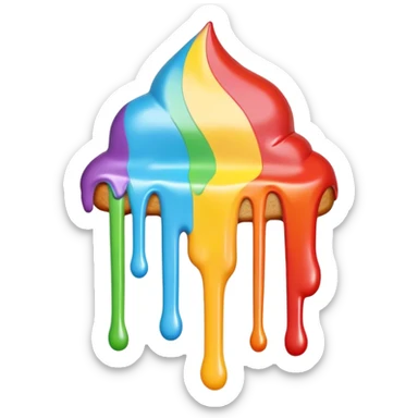 Rainbow colored dripping icing sticker