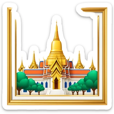 Grand Palace Bangkok Landmark Emoji – Featuring golden spires, Thai architecture, and the Emerald Buddha Temple. sticker