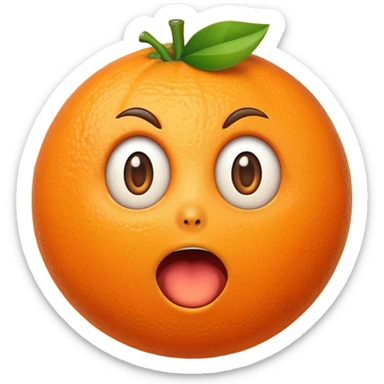 Orange with suprised face sticker