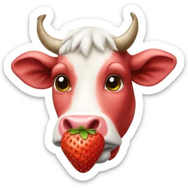 Strawberry cow sticker