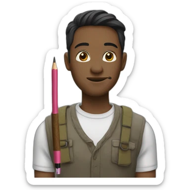 main qui tien un stylo sticker